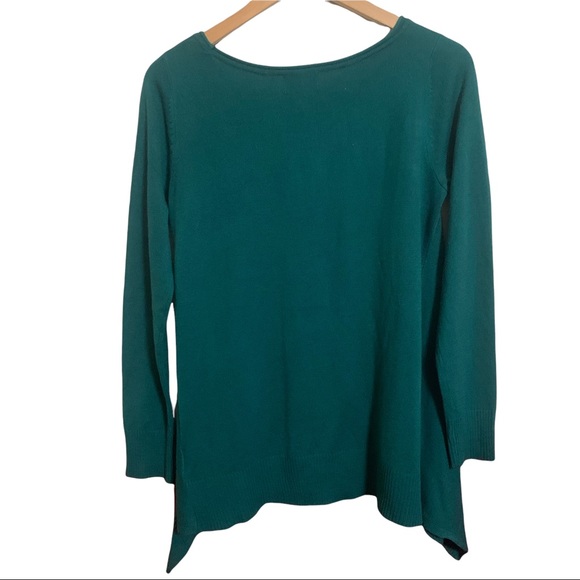 Jacqueline Smith Emerald Green Long Waterfall Sweater S - Picture 3 of 4
